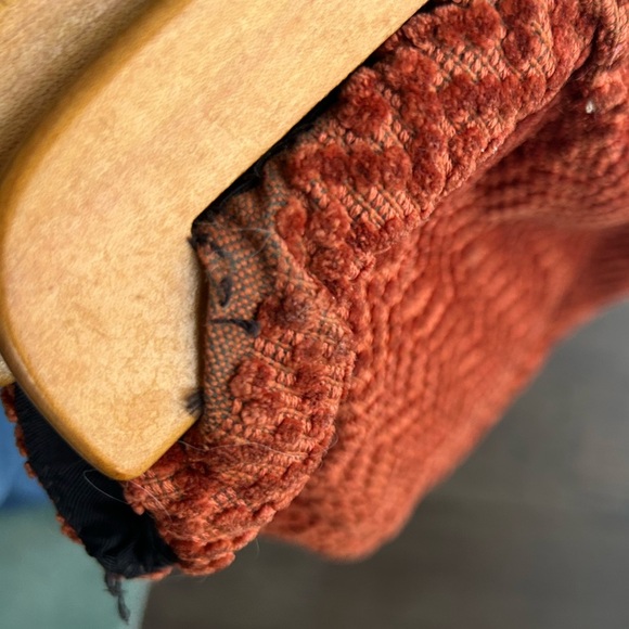 Cute Vintage Knitting Bag - Fully lined - Upholstery fabric - Wooden handles - Picture 5 of 9